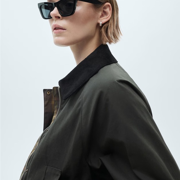 Mango Waxed-effect short parka Small - Picture 6 of 6